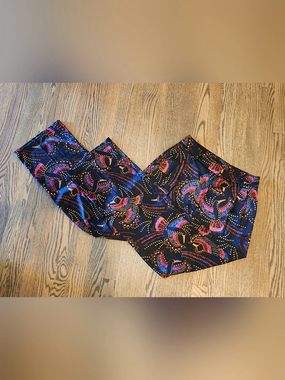 🖤 Revolve House of Harlow 1960 Toucan Satin Pants, Size 4 - Picture 3 of 7